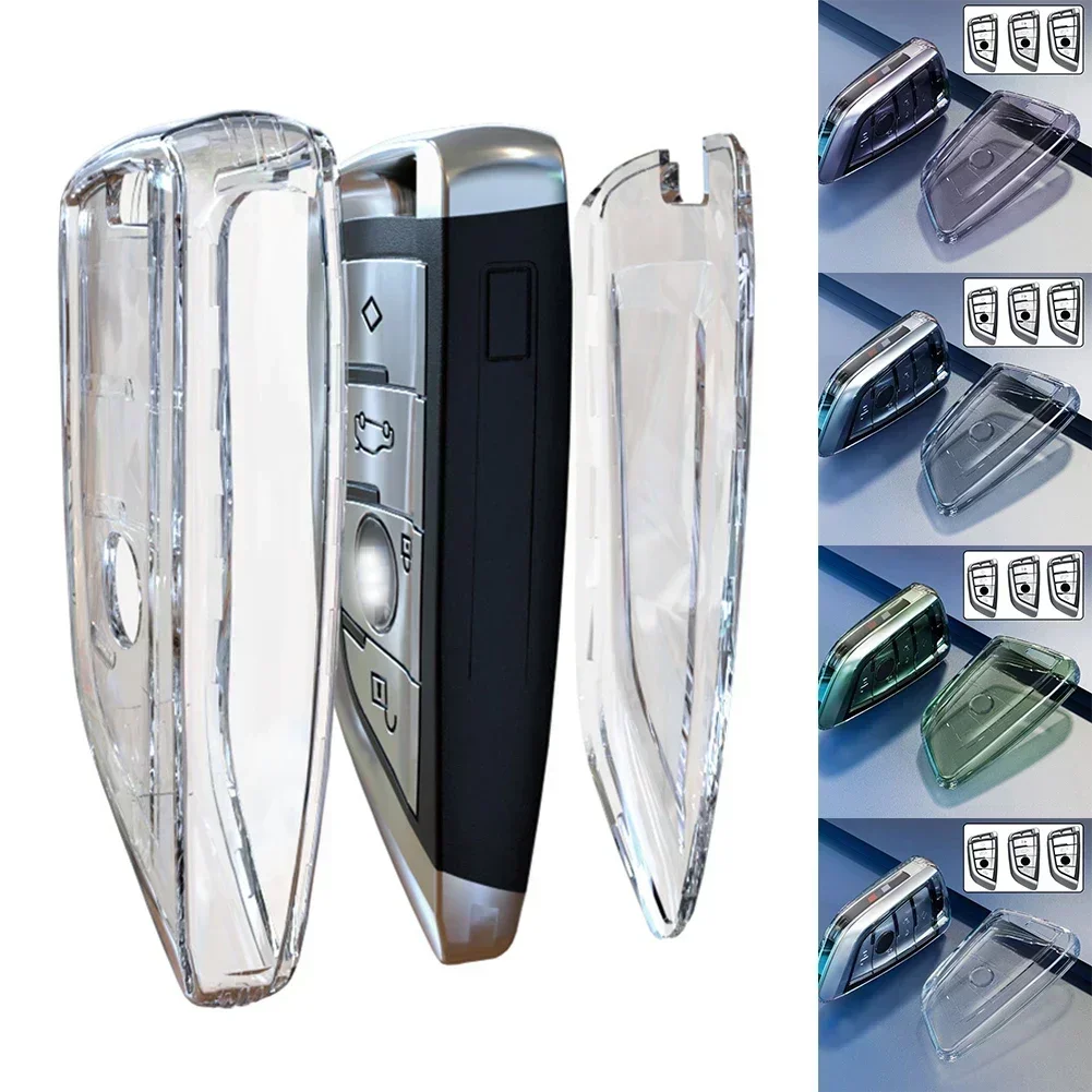 Car Transparent Key Case TPU Full Cover Protection Shell Bag for BMW F90 F48 G01 G02 F15 F85 F16 F86 F45 F46 G30/G31/G32/G11/G12