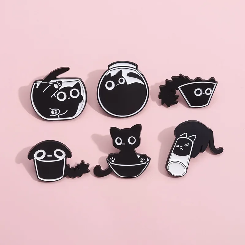 11Pcs Cat Cute Pins Sets Cartoon Enamel Pins Brooch For Cat Lovers Lapel Pins Badges Accessories