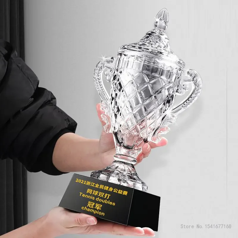 Customized Crystal Trophy High Grade Football Basketball Sports Game reward Home Decoration, Commemorative Prize, Fishing Trophy