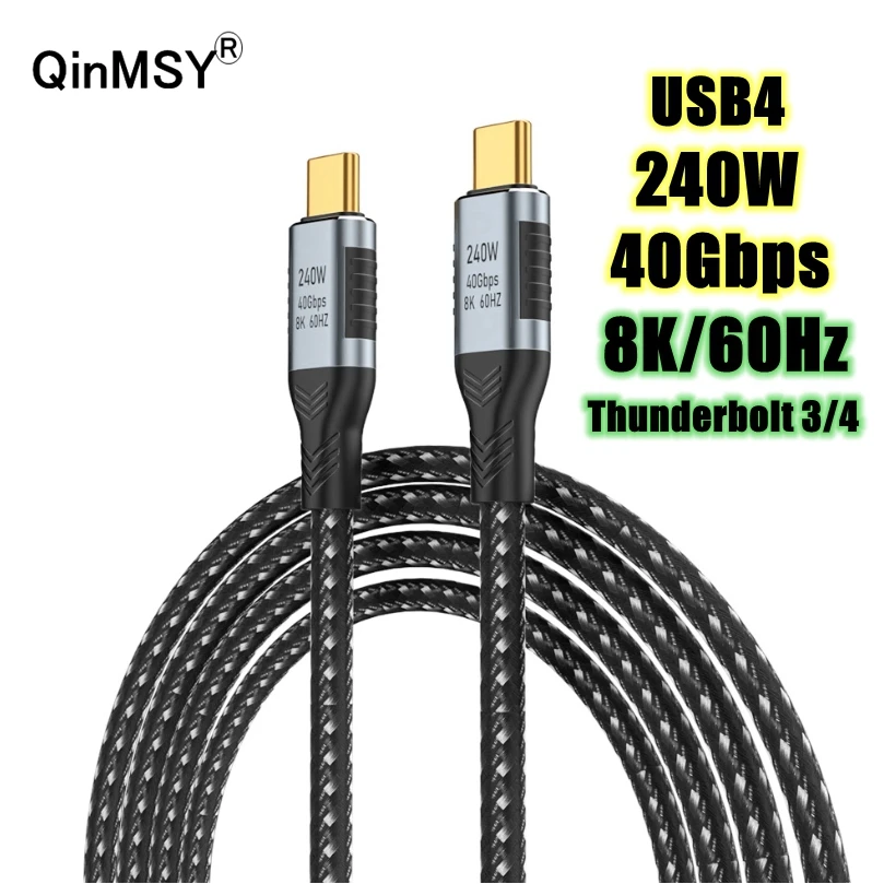 Cavo Usb 4 40Gbps Gen 2/3 Cavo Da Usb C A Usb C 240W Ricarica Rapida 8K @ 60Hz Video Grafene Compatibile Con Laptop Thunderbolt 3/4