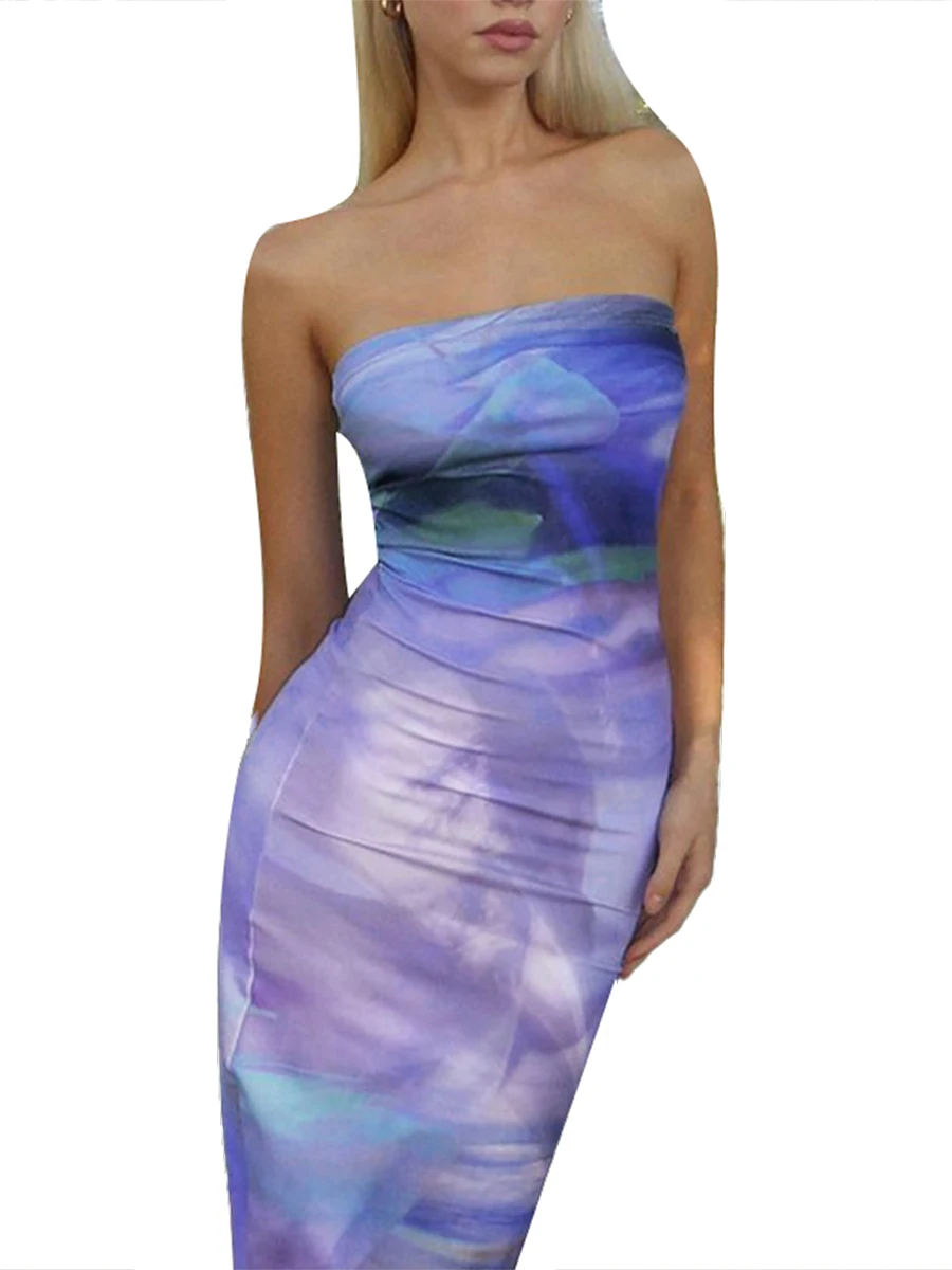 

Elegant Strapless with Ruched Detailing Contrast Color and Front Bowknot - Perfect for Bodycon A-Line Fit and