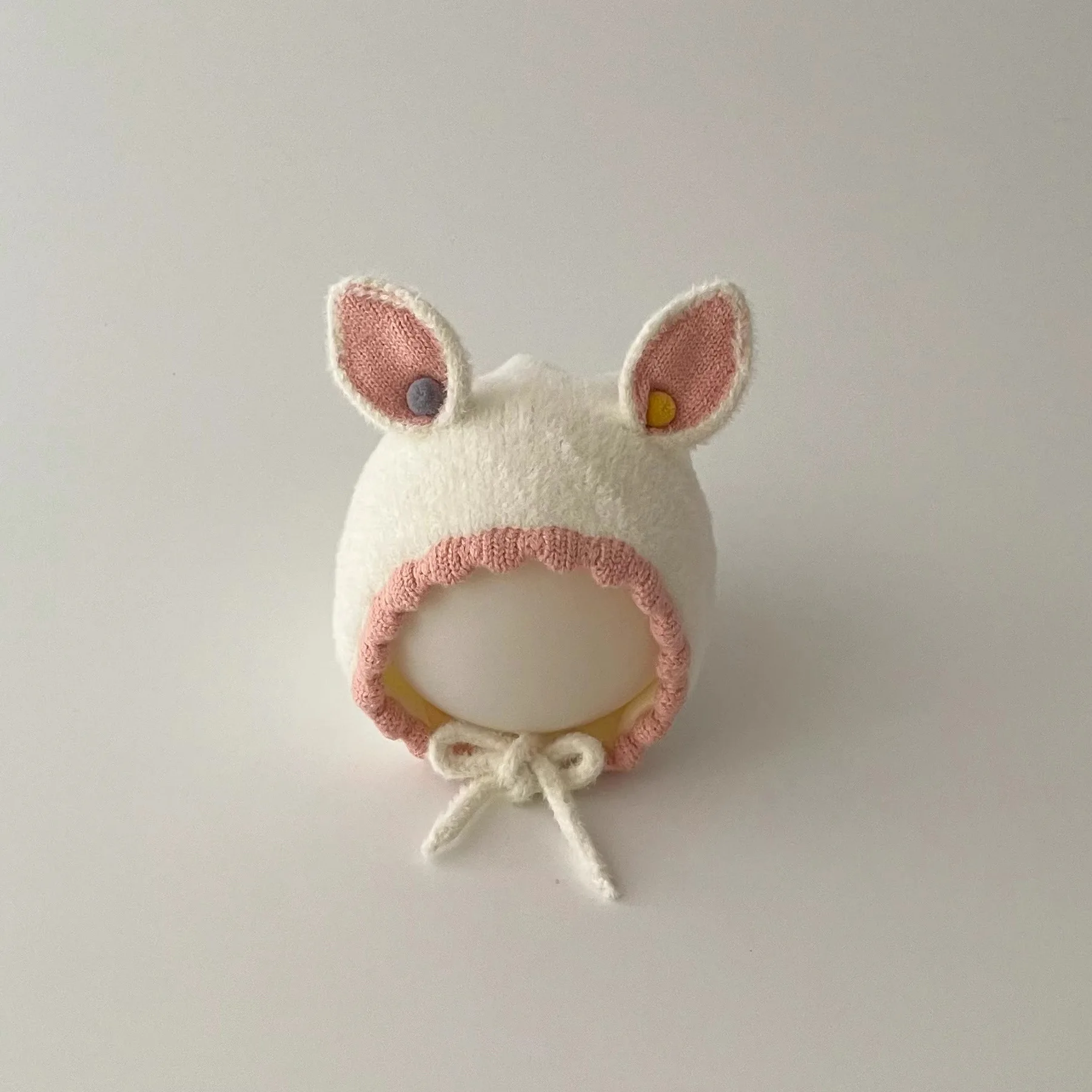 Bonnet Bébé Tricoté Avec Oreilles – 5 à 18 Mois, Acrylique Doux, Couleur Unie – Pour Hiver, Garçon Et Fille