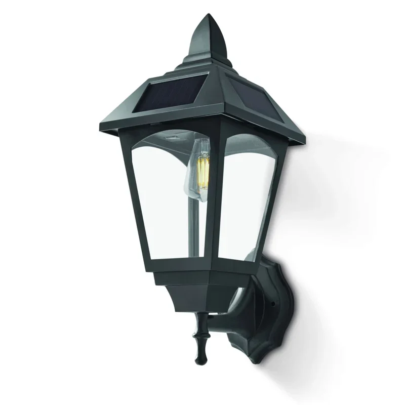 

Hyper Tough Motion Sensor Activated Solar Wall Lantern, W/Filament Bulb, Black