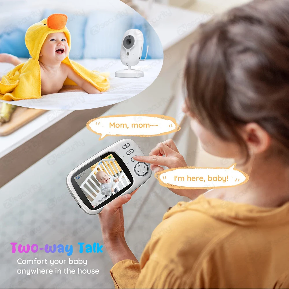 VB603 2.4G Wireless Video Baby Monitor with 3.5 Inches LCD 2 Way