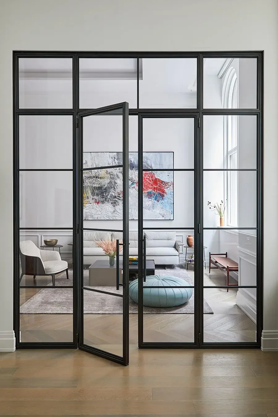 Hurricane Impact Thermal Break Aluminum Double Doors Tempered Glass Low E Glass Swing Door Exterior Front French Casement Doors