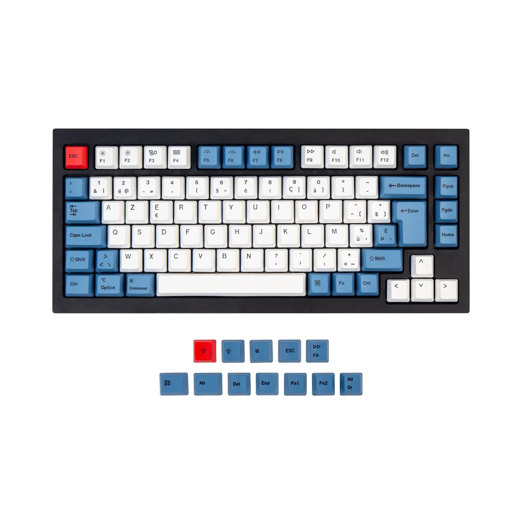 Keychron Belga Iso Layout Dye-sub Pbt Keycap Grupo Teclado Mecânico q1 q2 k2