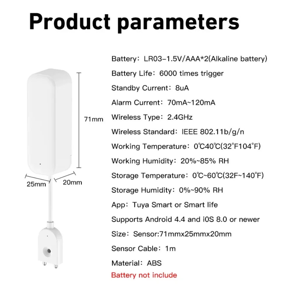 Tuya Smart WIFI Water Leakage Sensor Alarm Water Level Detector Flood Leakage Sensor APP Remote Control Security Alarm System 6 Tuya Smart WIFI Water Leakage Sensor Alarm Water Level Detector Flood Leakage Sensor APP Remote Control Security Alarm System 6