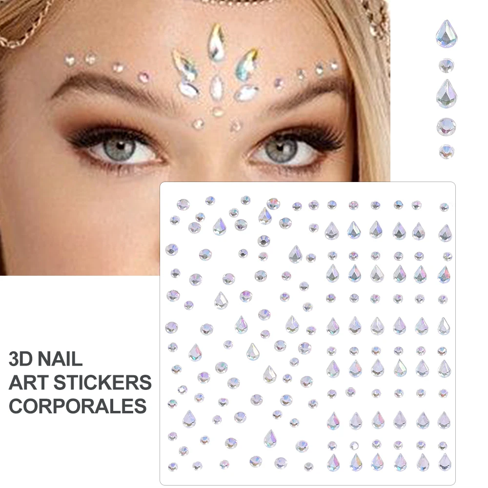 Sparkling Rhinestone Face Tattoo Stickers