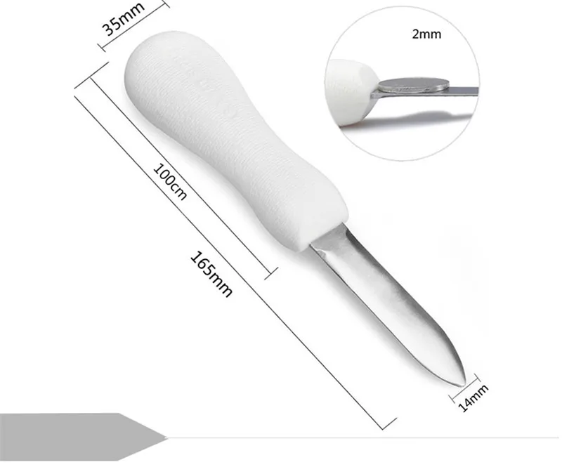 Description Picture 3 of itemStainless Steel Shell Open Tool Oysters Scallops Seafood Oyster Knife Multifunction Utility Kitchen Tools