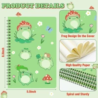 Notebook 4-piece set A5 Gift box Stationery back-to-school gift Writing Notepad Green inner cover eye protection coil This frog 2