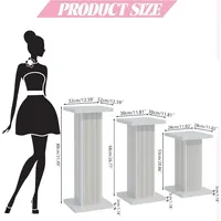 3PCS Square Pedestal Stand for Party,White Wood Display Pedestal Stands for Parties,Fluted Plinth Pillars Table Stands 2