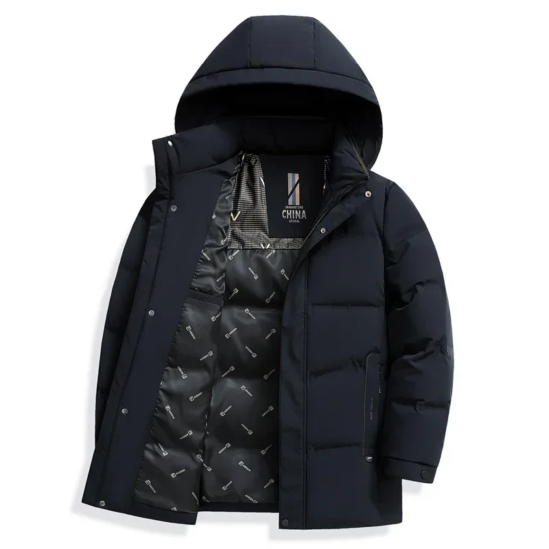 thumbnail image 1 of Chaqueta de plumón para hombre, ropa de diseñador, chaquetas con capucha y relleno de plumón de pato para hombre, chaqueta de invierno extraíble para hombre, novedad en abrigos de plumón, 1 of 5