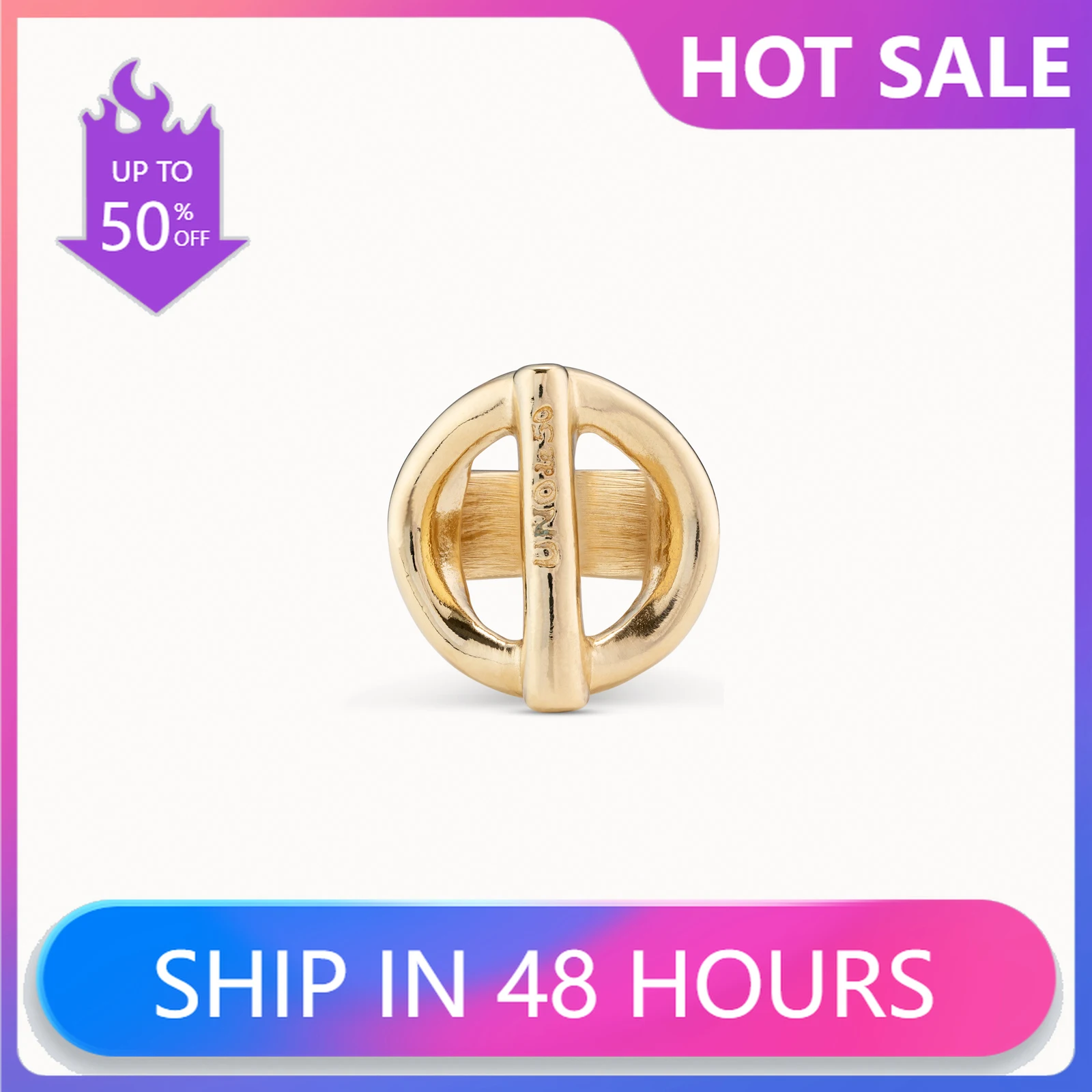 

2024 оригинальный новый продукт Испания ювелирные изделия UNO de 50 простая Очаровательная Геометрия 14k Золотое кольцо Бутик для девушки подарок на день Святого Валентина