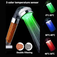 LED 3/7 Colors Shower Head Automatically Color-Changing LED Shower Light Water Saving Shower Head Bathroom Accessorries 2