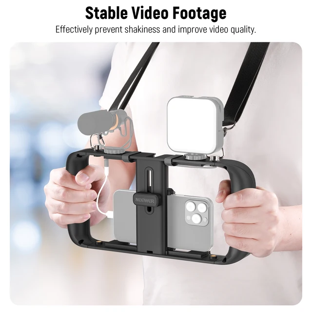 Rig Video Per Smartphone Con Maniglie E Adattatore Filtri 67mm - Gabbia Universale Per IPhone, Samsung, Pixel - Foto 3