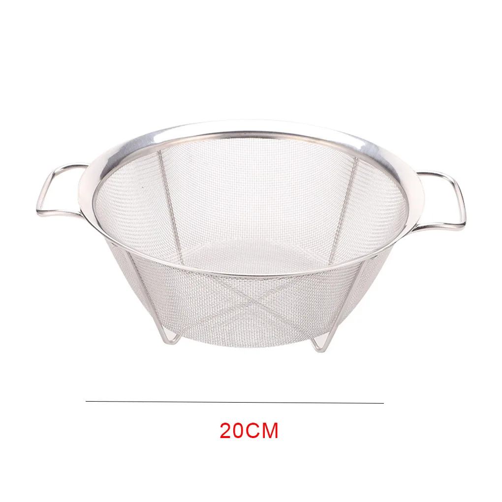 

Mesh Strainer with Handle Stainless Steel Draining Rinsing Washing Basket Vegetables Fruits Draining Tool