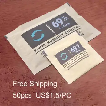 10pcs 62% 65% 69% 72% 75% 84% 8g 60g 2 way Humidity Bag Professional Cigar Moisturizing Bag  Moisturizing Packet preservation