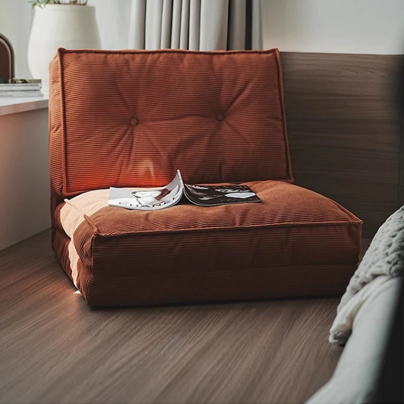 Foldable 2-in-1 Lazy Sofa Bed Tatami Floor Chair Single Backrest Ottoman Couch for Bedroom Balcony Leisure Portable Floor Sofa