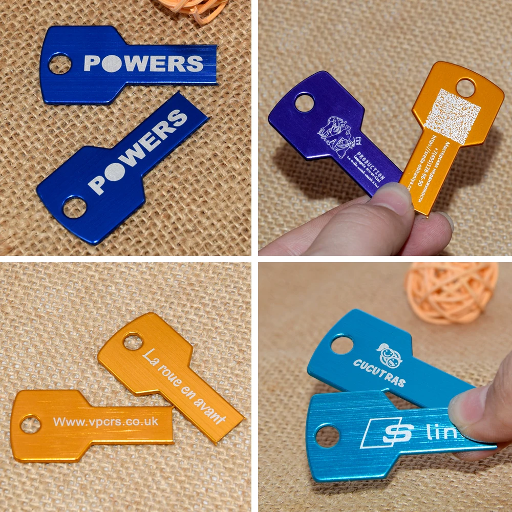 USB Flash Drive Custom logo USB Key shape Pendrive Metal Memory Stick 4GB 8GB 16GB 32GB 64GB