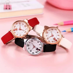 watch for women Women's wristwatch Children Watch Casual Girl Kids Cute Leather Strap Cat Watches Women's watches