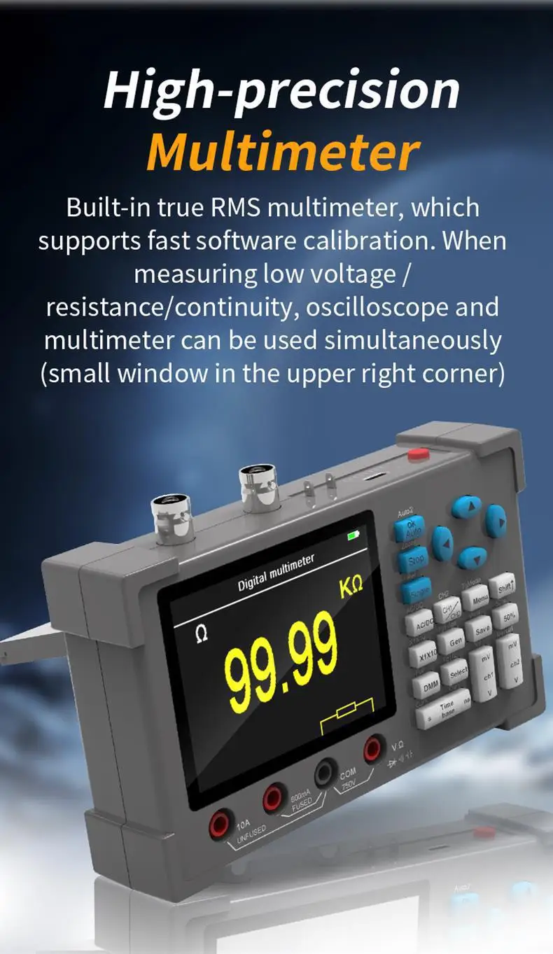 Protable DSO3D12 3.2 Inch Desktop Digital Oscilloscope 120M Bandwidth Dual Chann