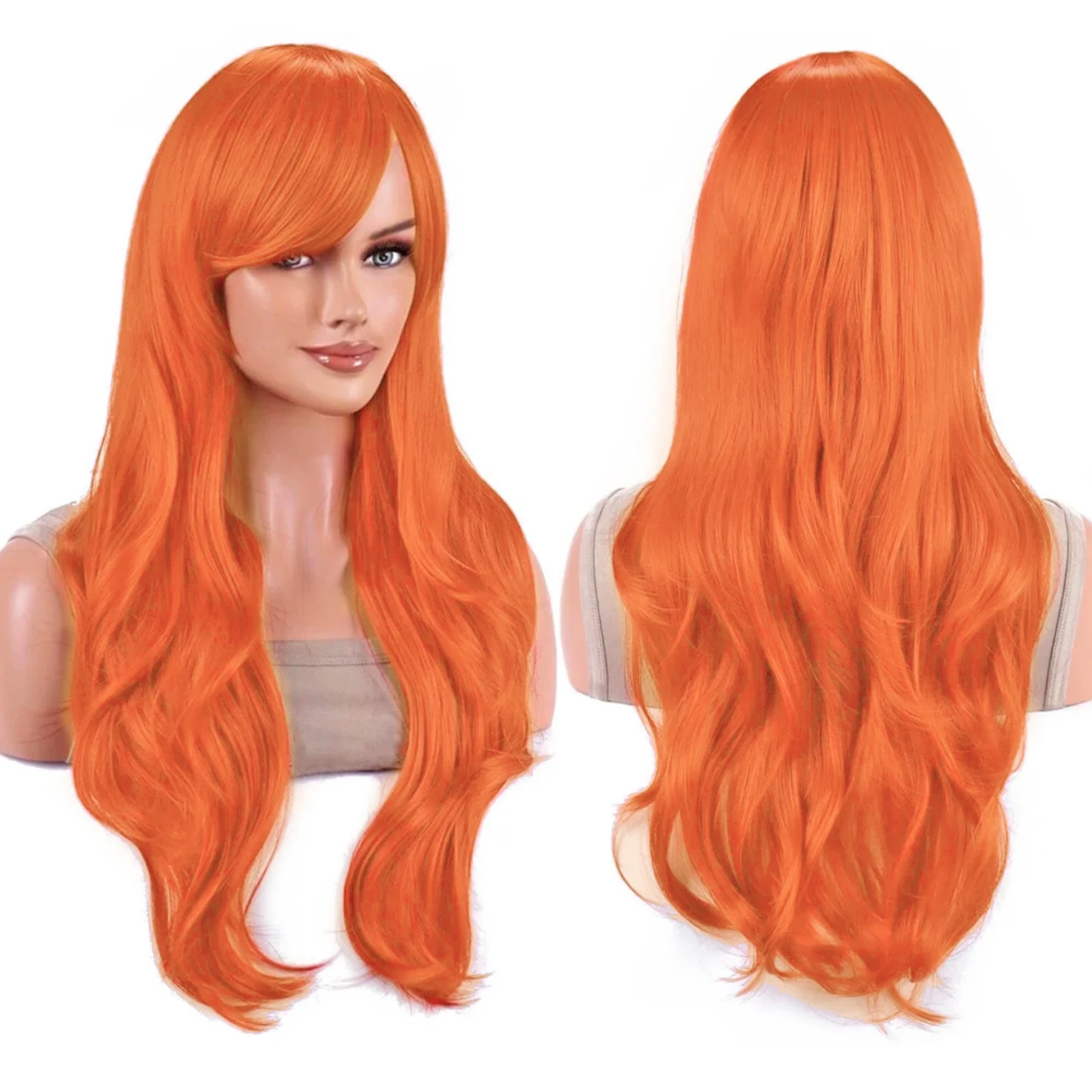 Vibrant 70cm Water Wave Cosplay Wig with Bangs