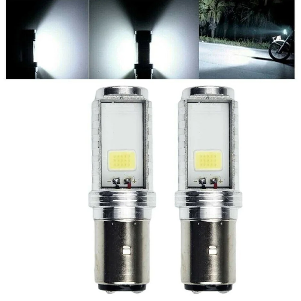 

12V 8W H6 Motorcycle LED Headlight Lamps Hi/Low Beam Conversion Bulbs White H4, BA20D, PX15D Motorcycle Light Bulb