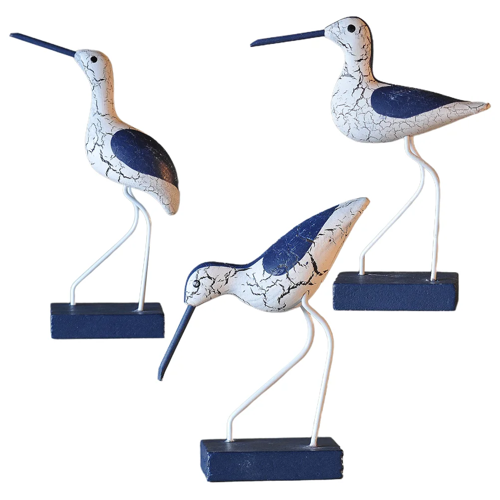 

Nautical Seagull Coastal Seabird Sculpture Nordic Mediterranean Home Decor Model House Statues Mixed Style Vintage Bird