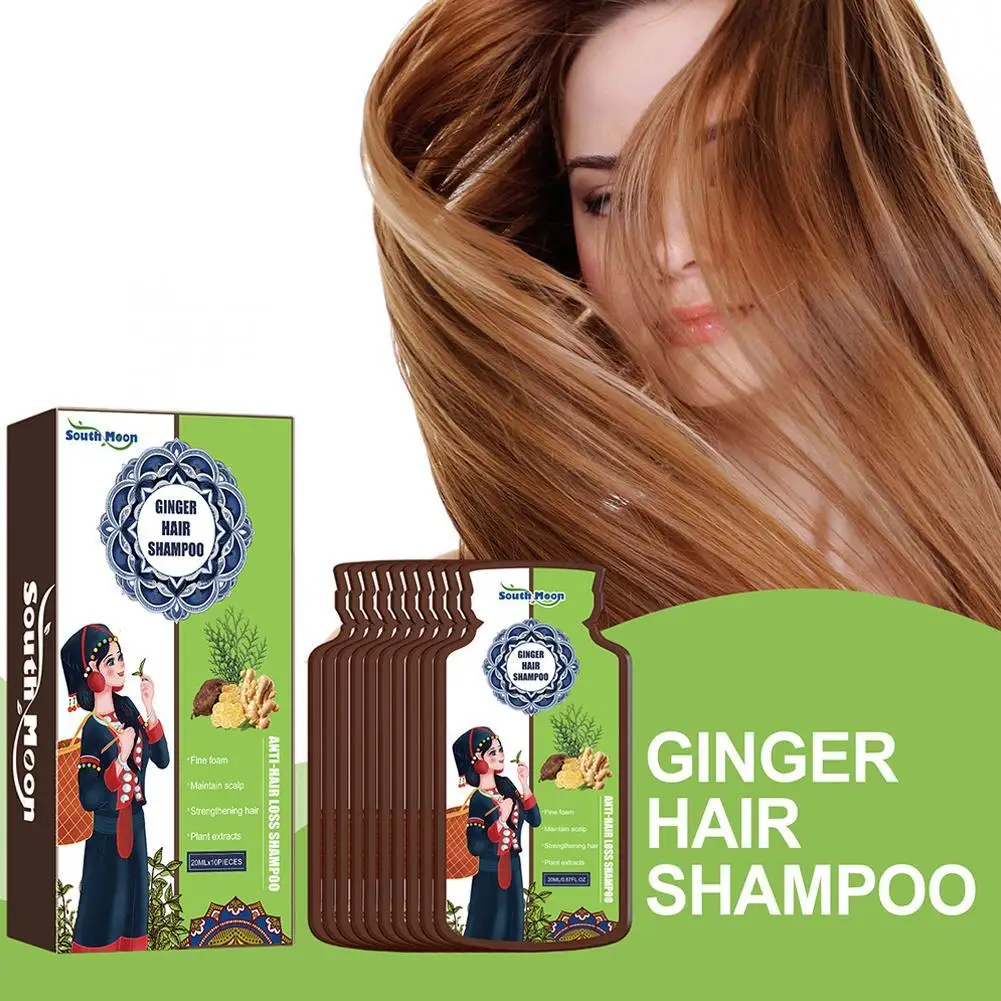 

10pcs Hydration Ginger Plant Extract Shampoo Promotes Deep Cleansing Nourishing Growth Shampoo Hair Care