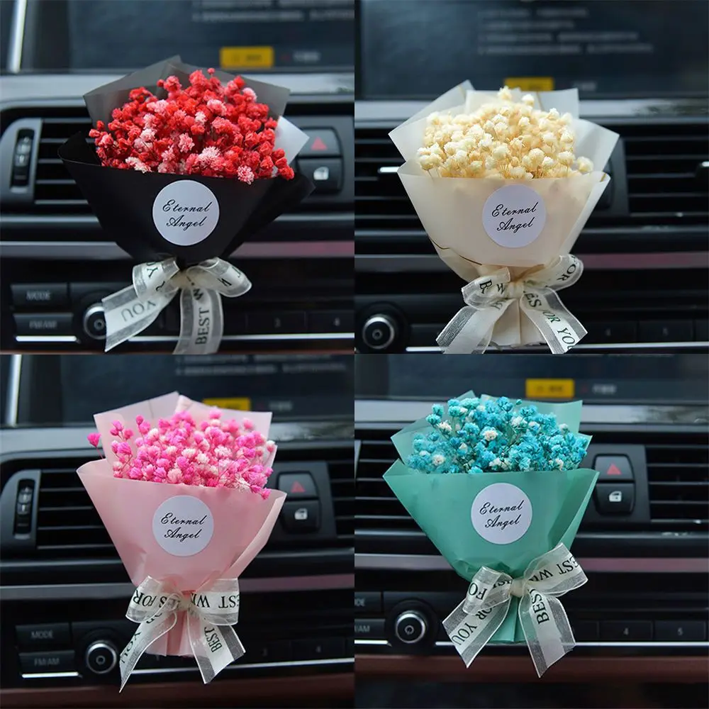 

Small Bouquet Dried Eternal Flowers Car Interior Air Outlet Fragrance Clip Car Decoration Ornaments