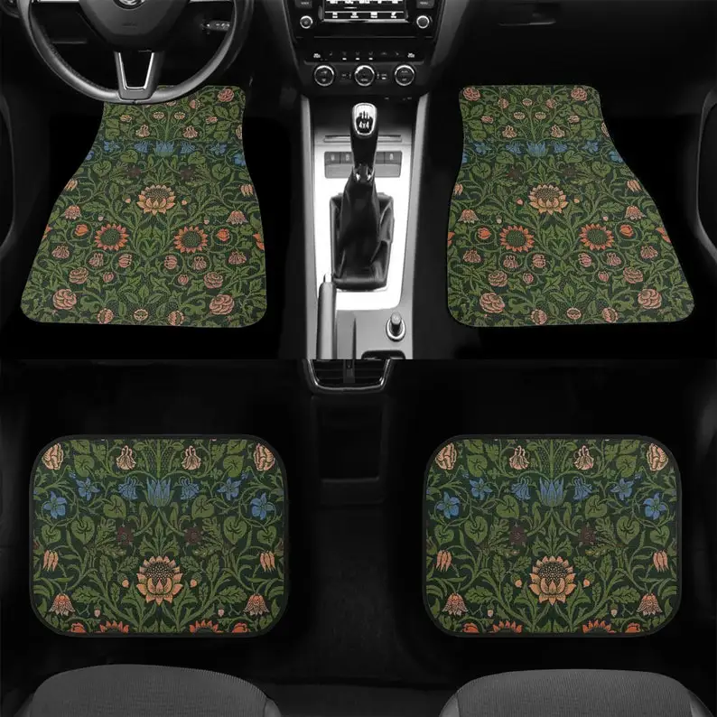 

William Morris Car Floor Mat, vehicle floor mat, car accessories for women, Vintage Floral Car Floor Mat, 302214