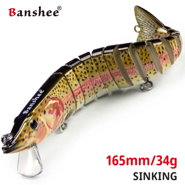 Banshee 165mm 34g Fishing Lures Jointed Crankbaits Swimbait Sinking  Wobblers For Pike Trout Trolling Artificial Hard