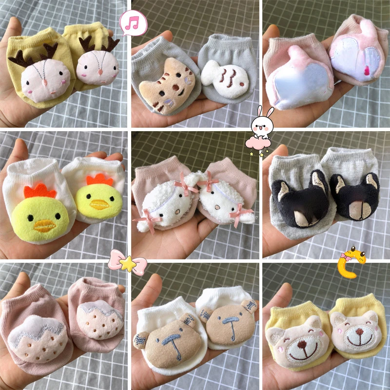 0-3Y Cute Cartoon Animal Baby 3D Doll Socks Cotton Rubber Anti-slip Floor Socks for Newborn Infant Baby Socks