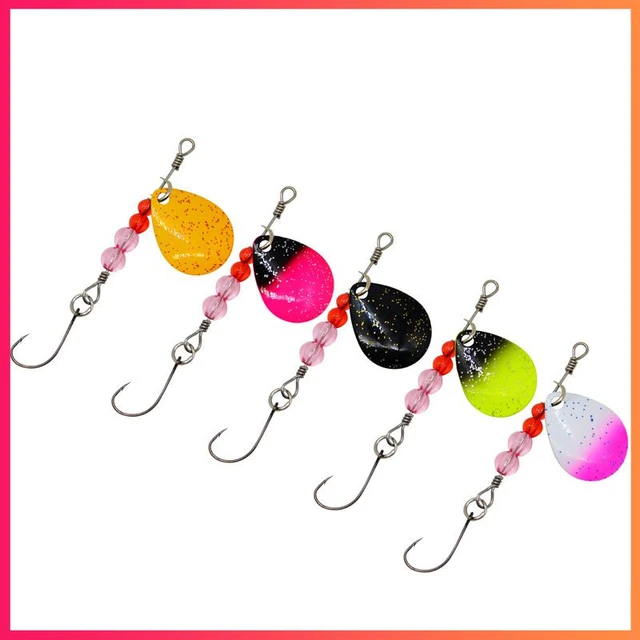 5/1PCS Spinner Bait 2.2g6.5cm Rotating Spinners Spoon Lures Pike High  Carbon Steel With Treble Hooks Fishing Lure Hot Selling - AliExpress