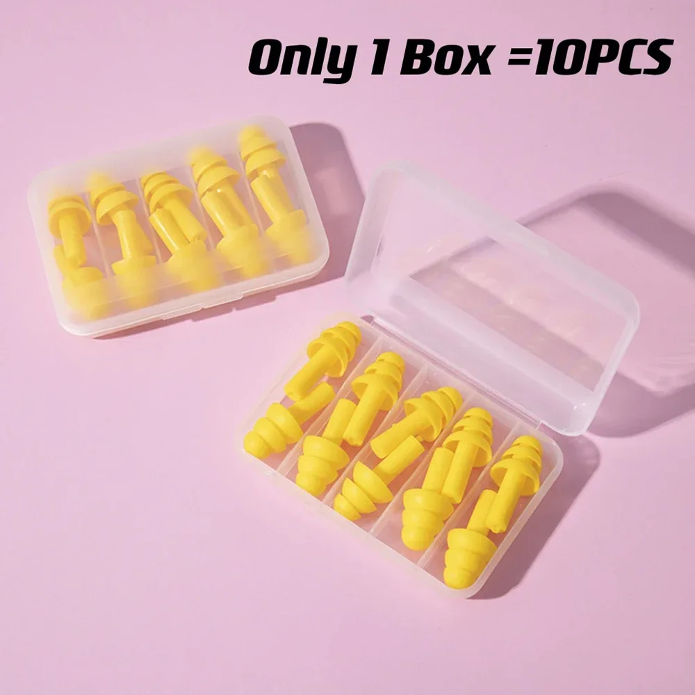 코골이방지 Sleep & Snoring 10PCS Ear Plugs Sound Insulation Waterproof Silicone Ear Protection Earplugs Anti-noise Sleeping Plug 코골이