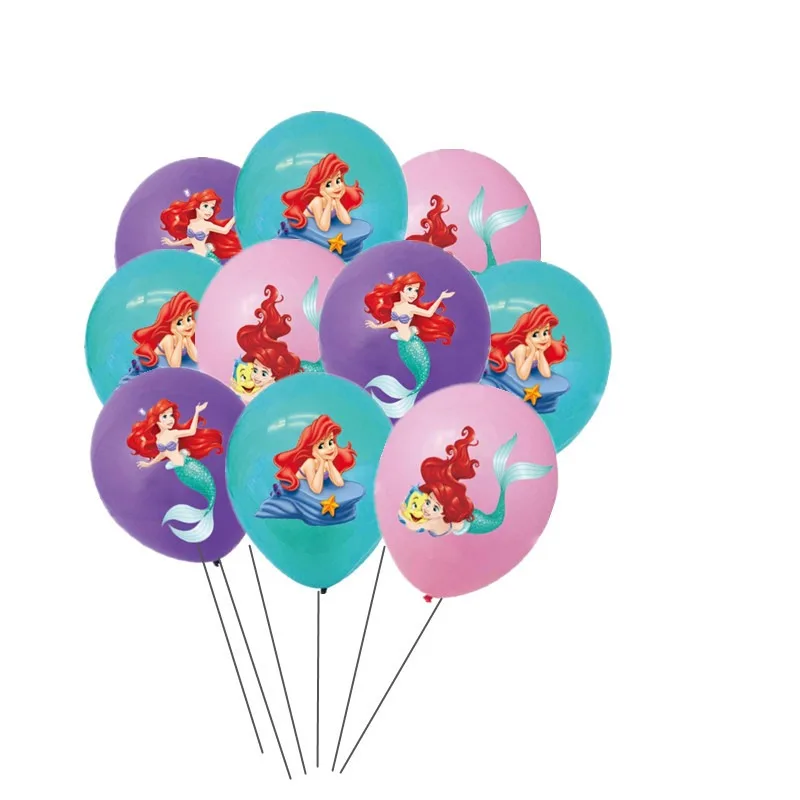 Disney Little Mermaid Theme Girl's party supplies Birthday Party Banner Paper Cup Balloon Table Cloth