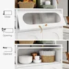 Kitchen Pantry Storage Cabinet with Hutch, Buffet Cabinet with Storage, Coffee Bar Cabinet with Power Outlets, Microwave Stand 6