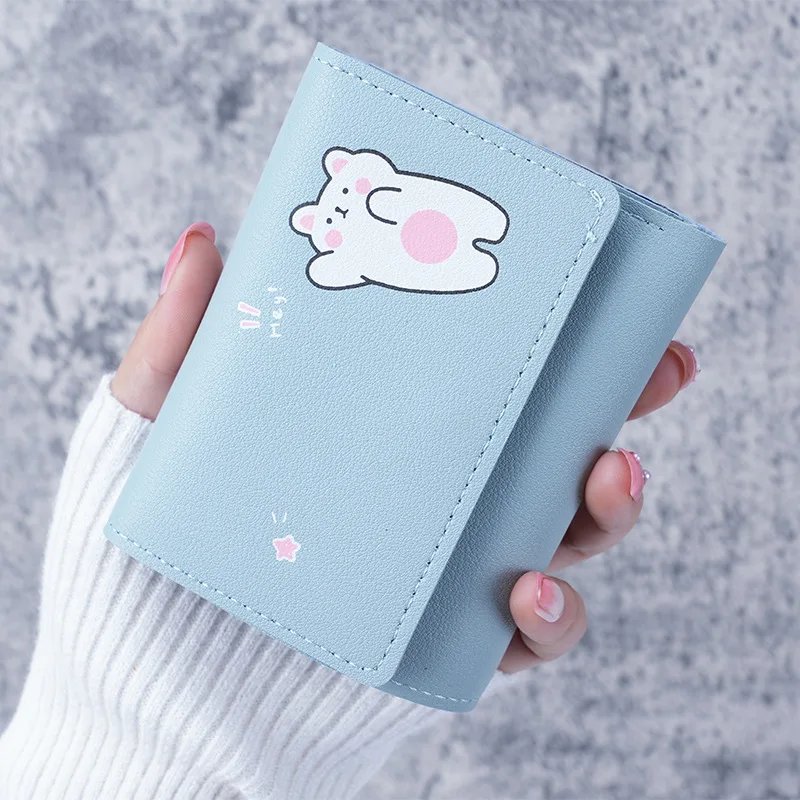 Women's Mini Wallet With RFID Blocking - Small Leather Card Holder & Coin Purse In Blue - View #4