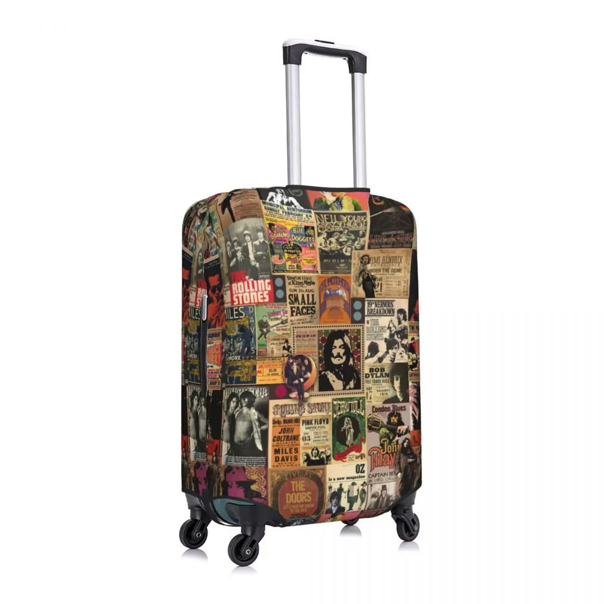 Rock N' Roll Stories Collage Suitcase Cover Music Fun Business Protection Luggage Case Flight Travel Luggage Cover Dust Proof 3