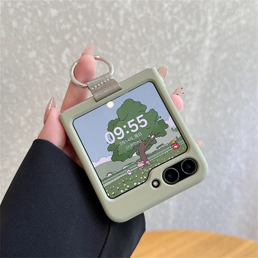 Adorable Korean Solid Color Liquid Silicone Ring Phone Case - Stylish Protective Back Cover