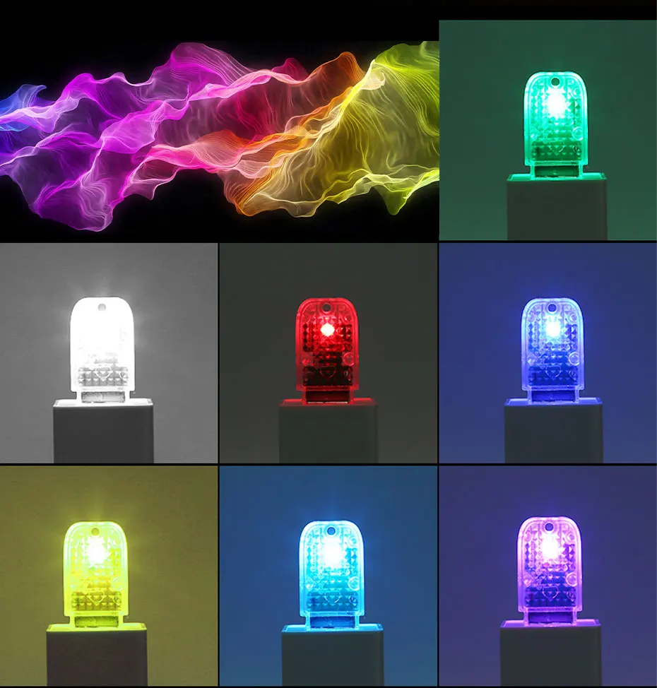 USB Plug Lamp LED Touch Light Colorful Nightlight Auto Interior Atmosphere  mini Light Computer Mobile Power Charging car light