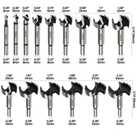 Versery 1 pièce 6mm-100mm Forstner outils de travail du bois scie cloche charnière forets alésage tige ronde coupe en acier à haute teneur en carbone 5