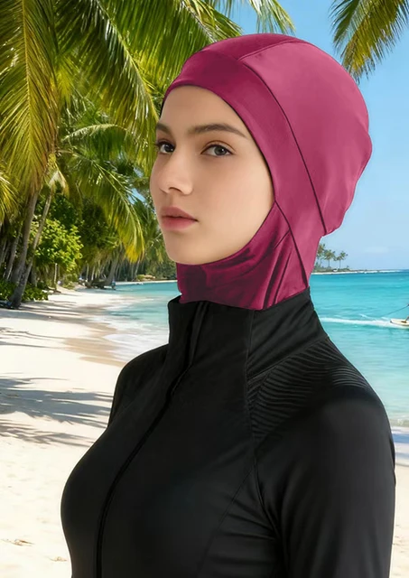 1 pièces Burkini Femme Hijab bain bain Hijab femmes été plage instantané Turban casquette