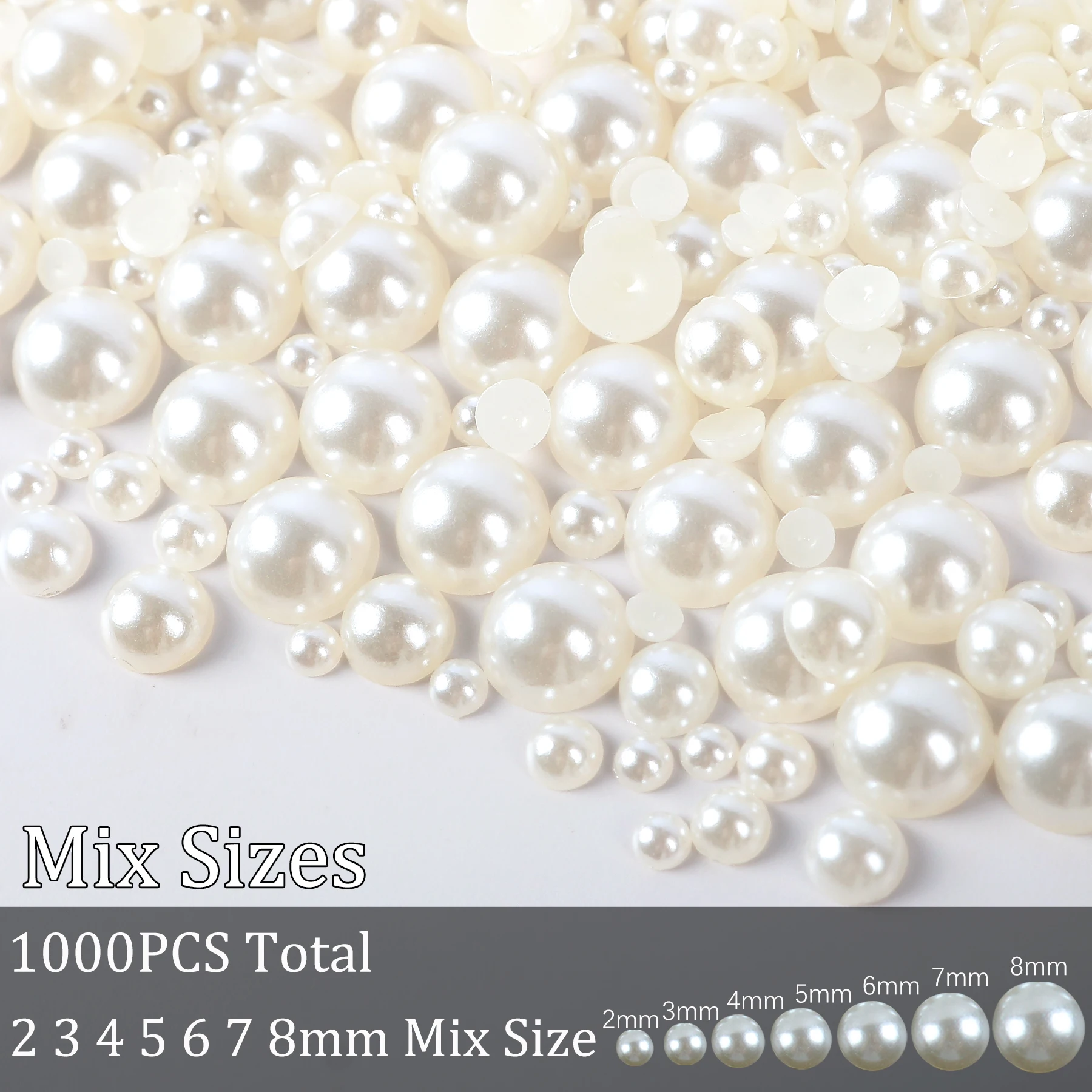 6mm 8mm 100pcs Half Round White Pearls Beading Sewing Pearl Beads Sew On  With Metal Base Flatback For Wedding Dress - Garment Beads - AliExpress