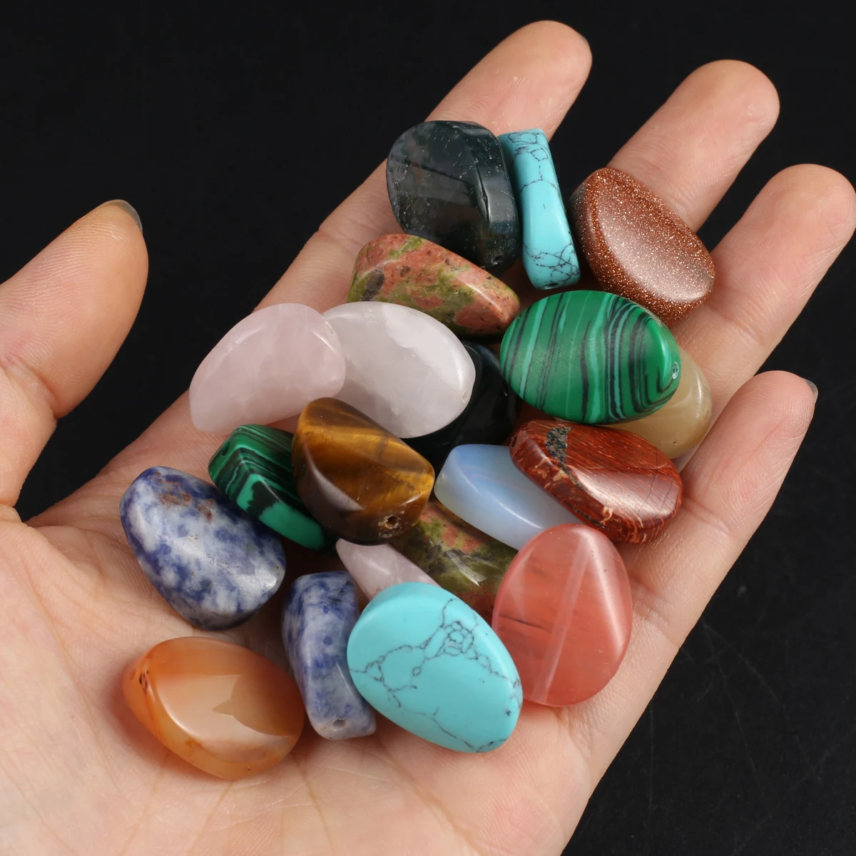 

25PCS Wholesale Natural Semi-precious Stone Turquoise Agate Pendant Making DIY Necklace Bracelet Earrings Jewelry Gift