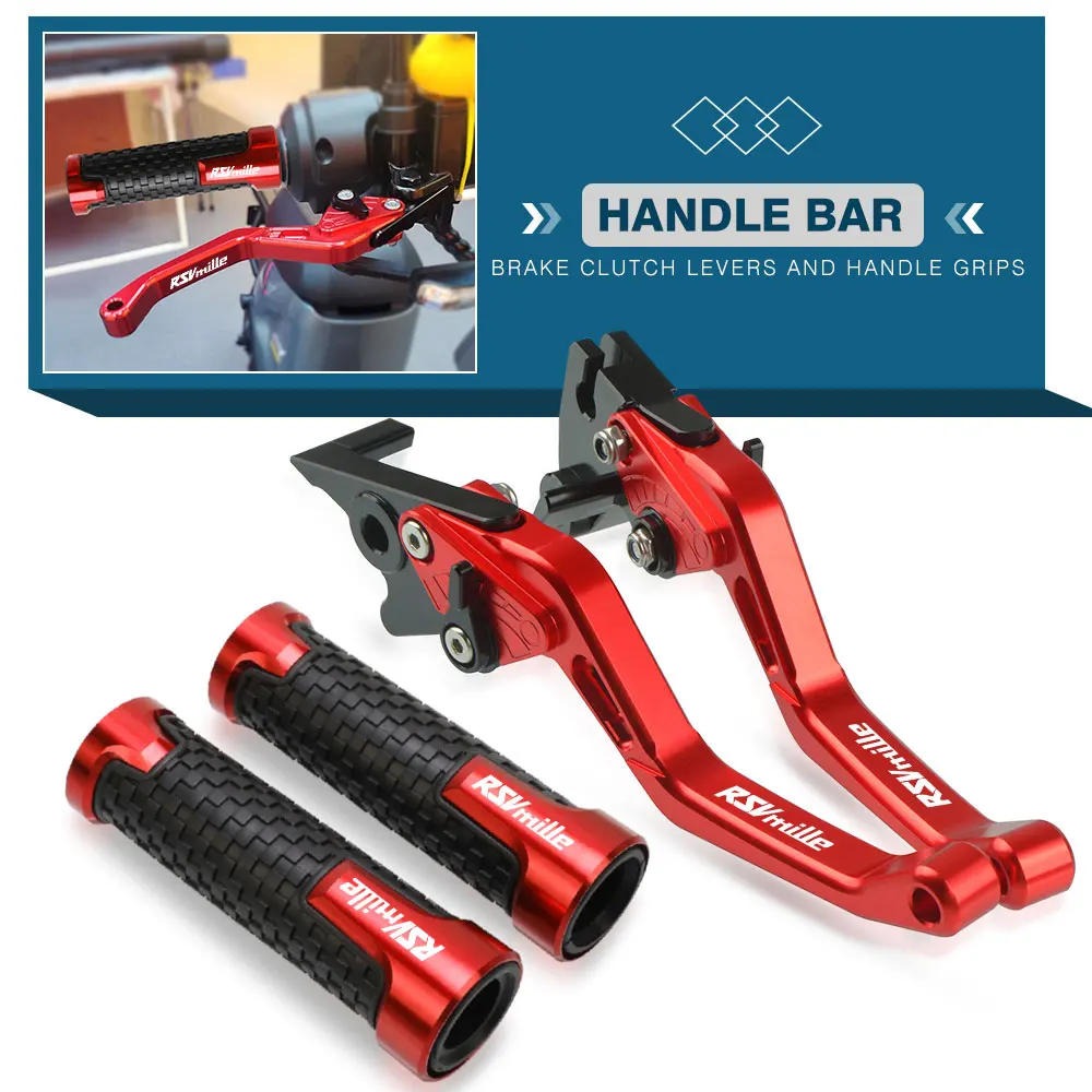 

Motorcycles Handle Bar Grips Handlebar Knobs Short Brake Clutch Levers For Aprilia RSVMILLE RSV MILLE 2004 2005 2006 2007 2008