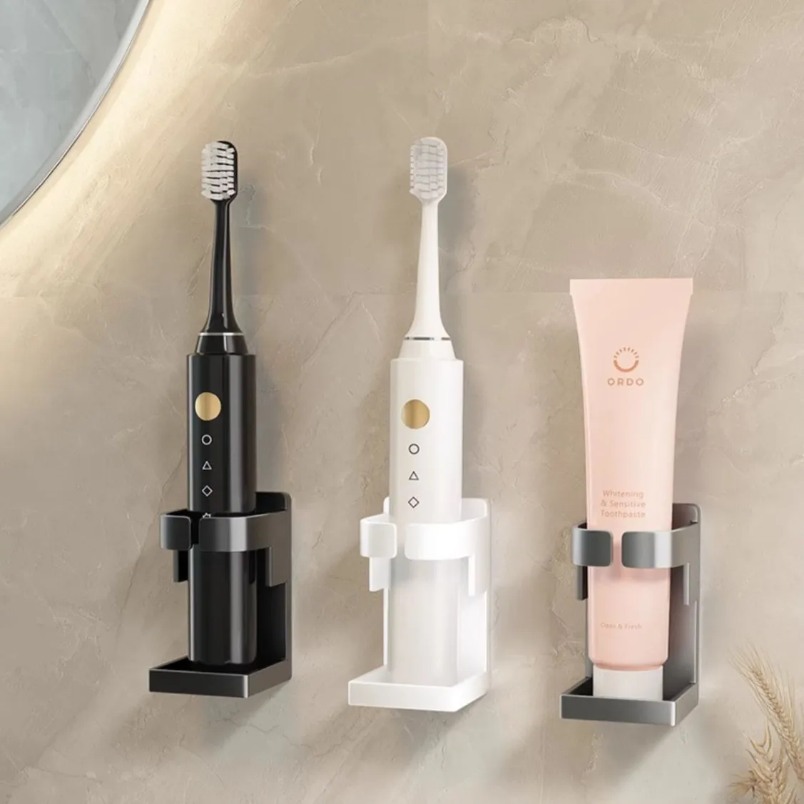 Electric Toothbrush Holder-Space-Saving Bathroom Toothbrush Organizer Essential Bathroom Accessories for a Clutter-Free Space