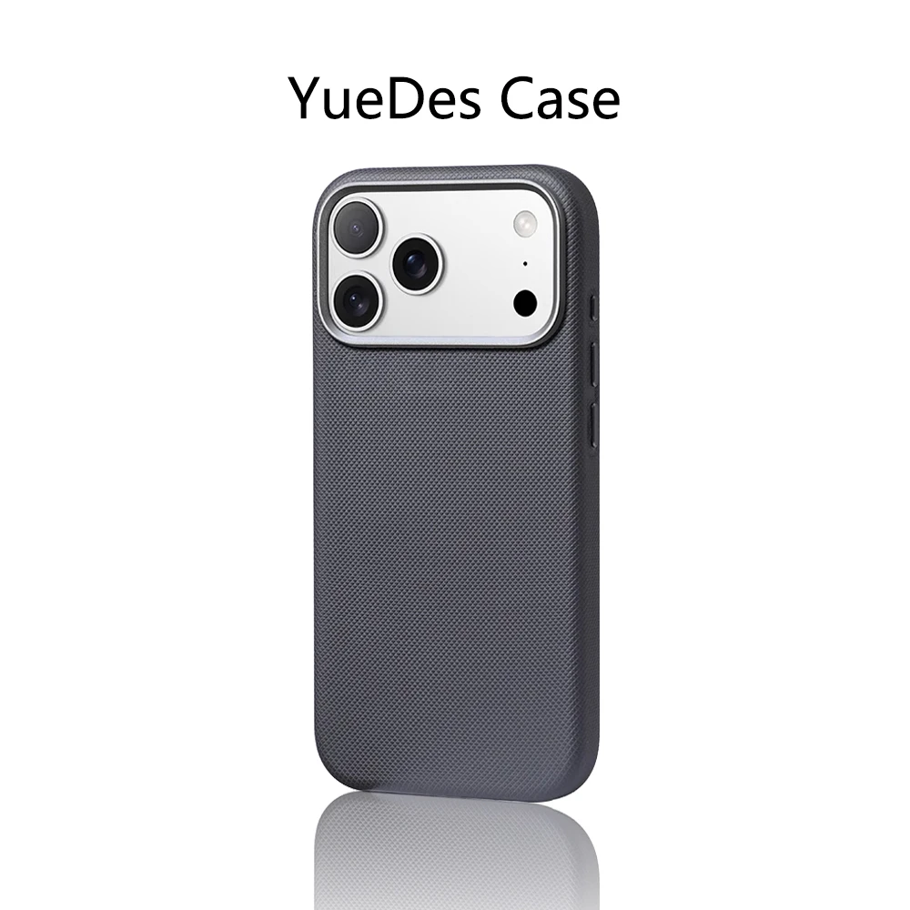 Luxury Diamond Textured Leather Case with Alloy Lens and Wireless Charging Compatibility