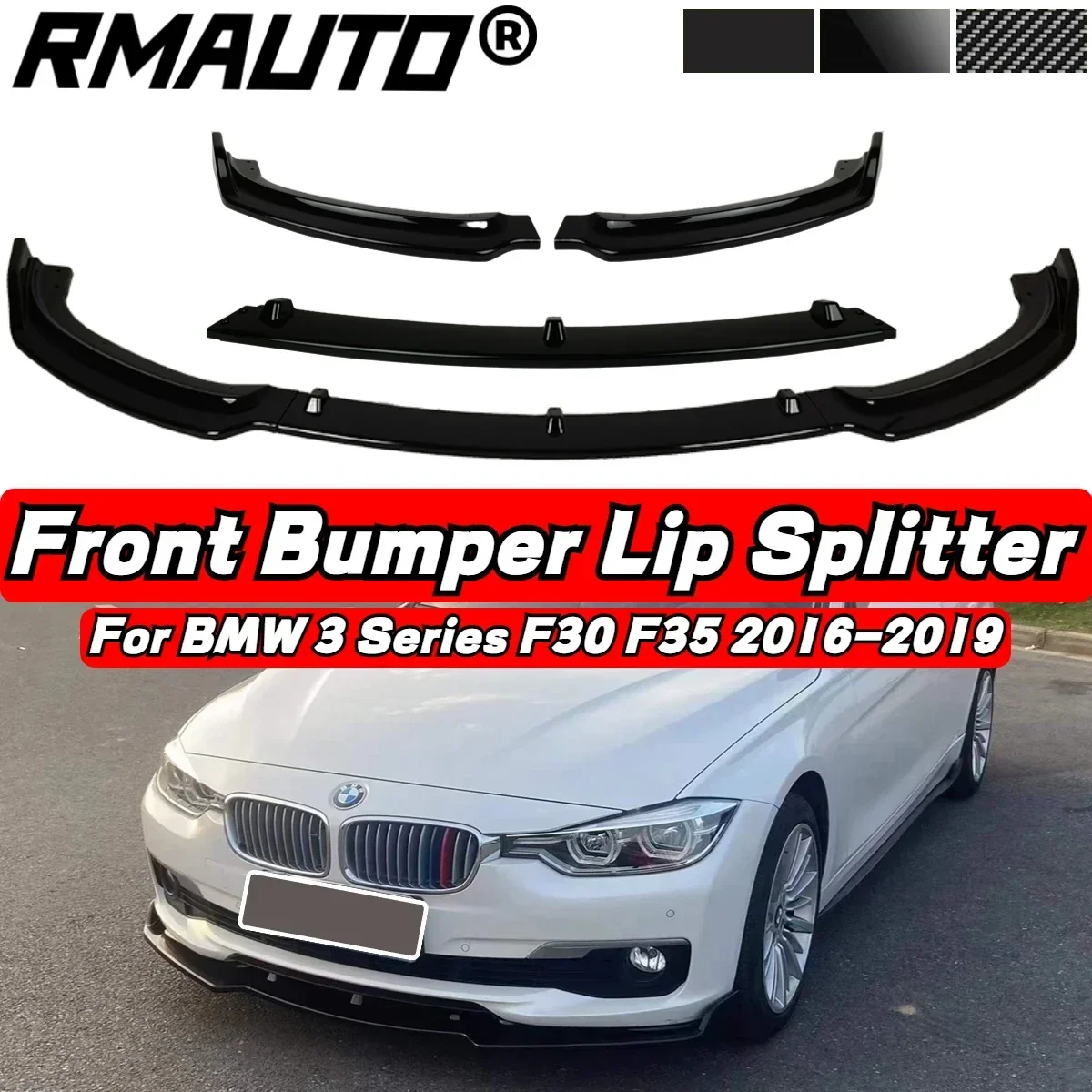 

Сплиттер для переднего бампера автомобиля F30, диффузор, спойлер для BMW 3 серии F30, F35, LCI 2016-2019, автомобильные аксессуары, внешняя часть