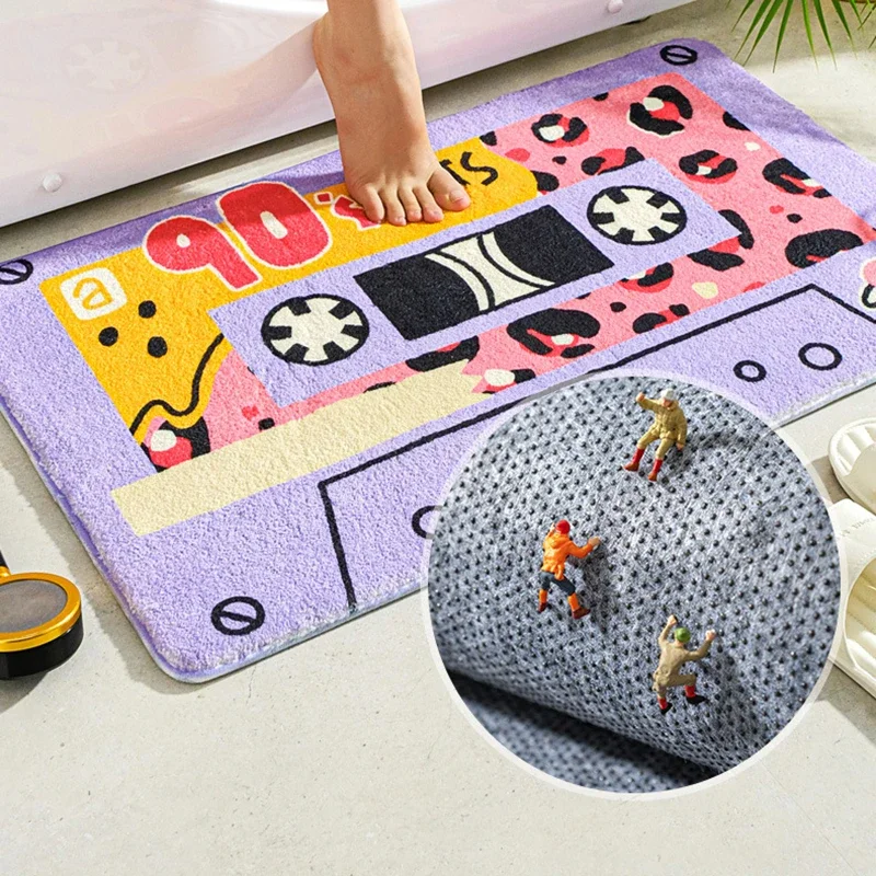 카세트 음악 테이프 Doormats 레트로 클래식 목욕 매트 홈 러그 미끄럼 방지 카펫 침실 화장실 욕실 주방 매트 바닥